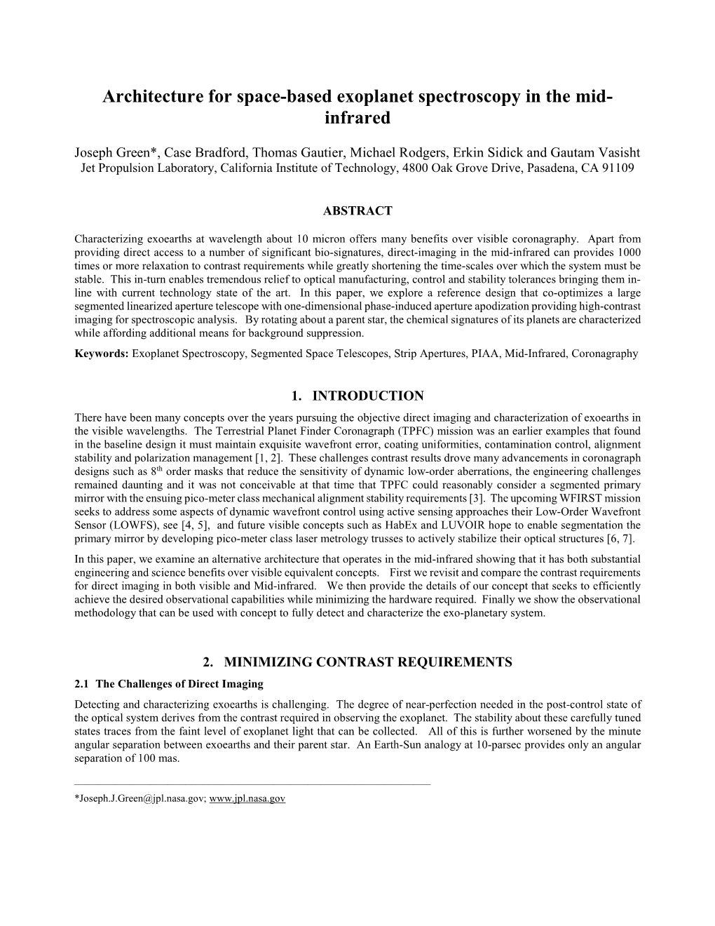 Architecture for Space-Based Exoplanet Spectroscopy in the Mid- Infrared