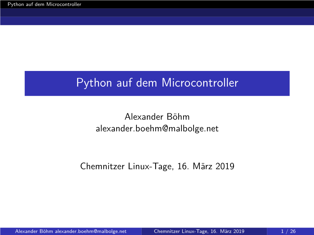 Python Auf Dem Microcontroller