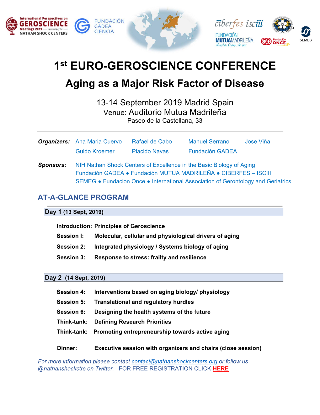 1St EURO-GEROSCIENCE CONFERENCE