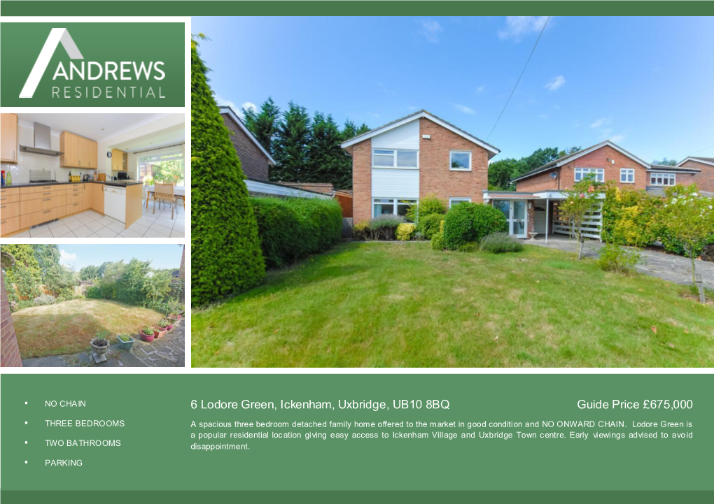 6 Lodore Green, Ickenham, Uxbridge, UB10 8BQ Guide Price £675,000