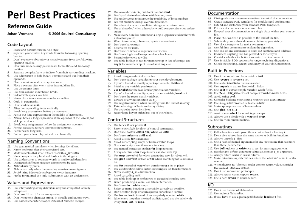 Perl Best Practices 39
