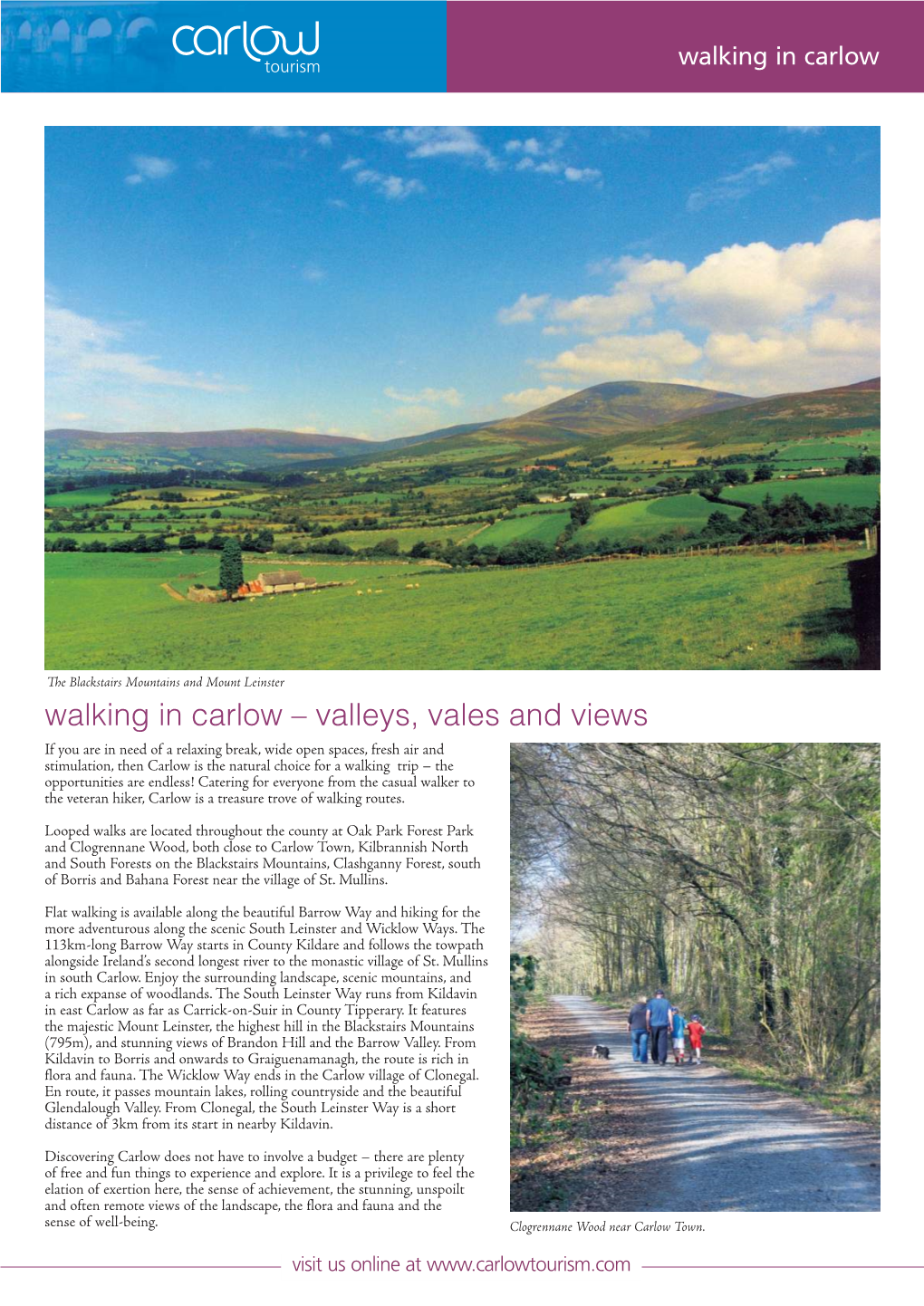 Walking in Carlow – Valleys, Vales and Views