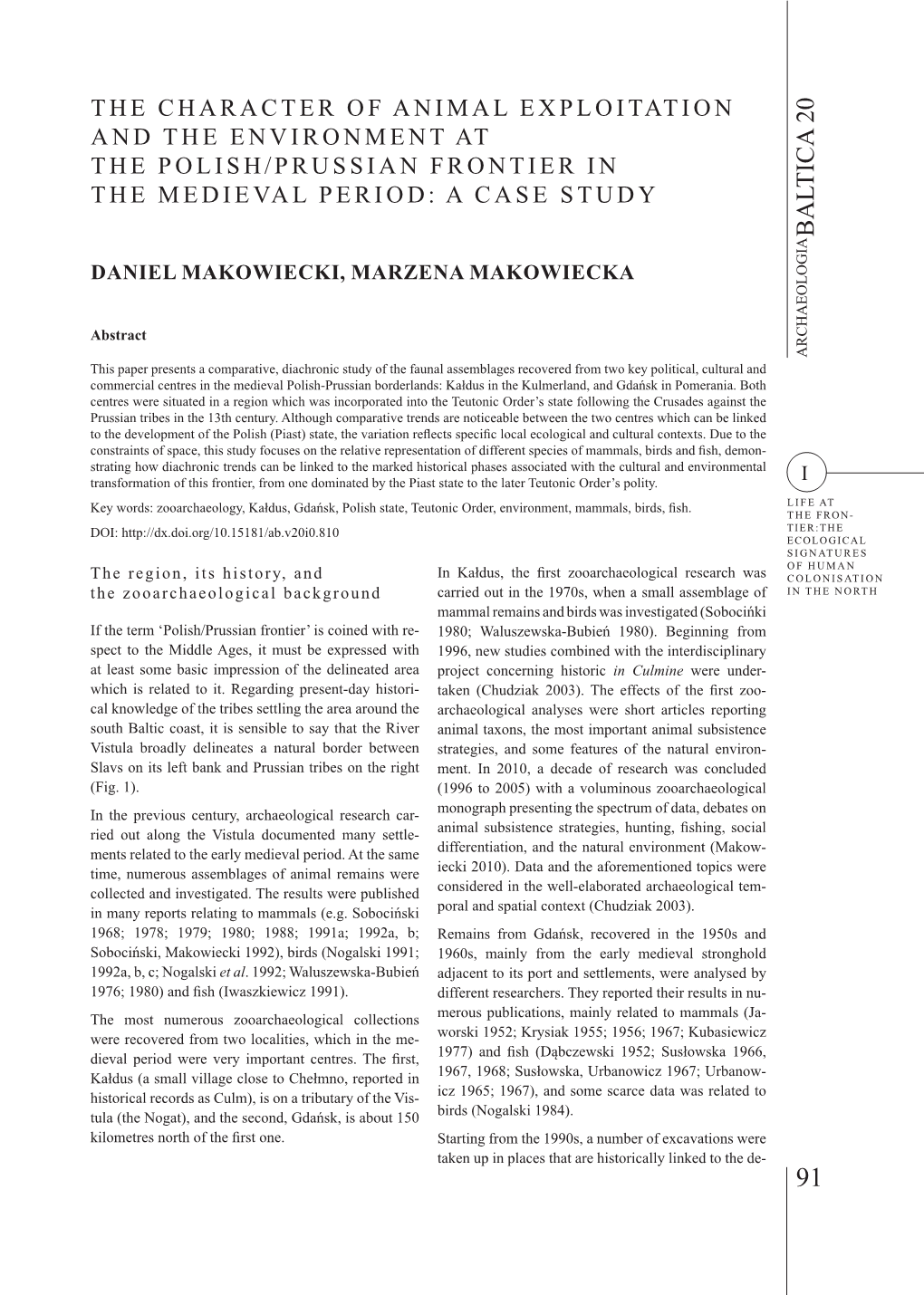 Makowiecki Et Al the Character of Animal Exploitation and The