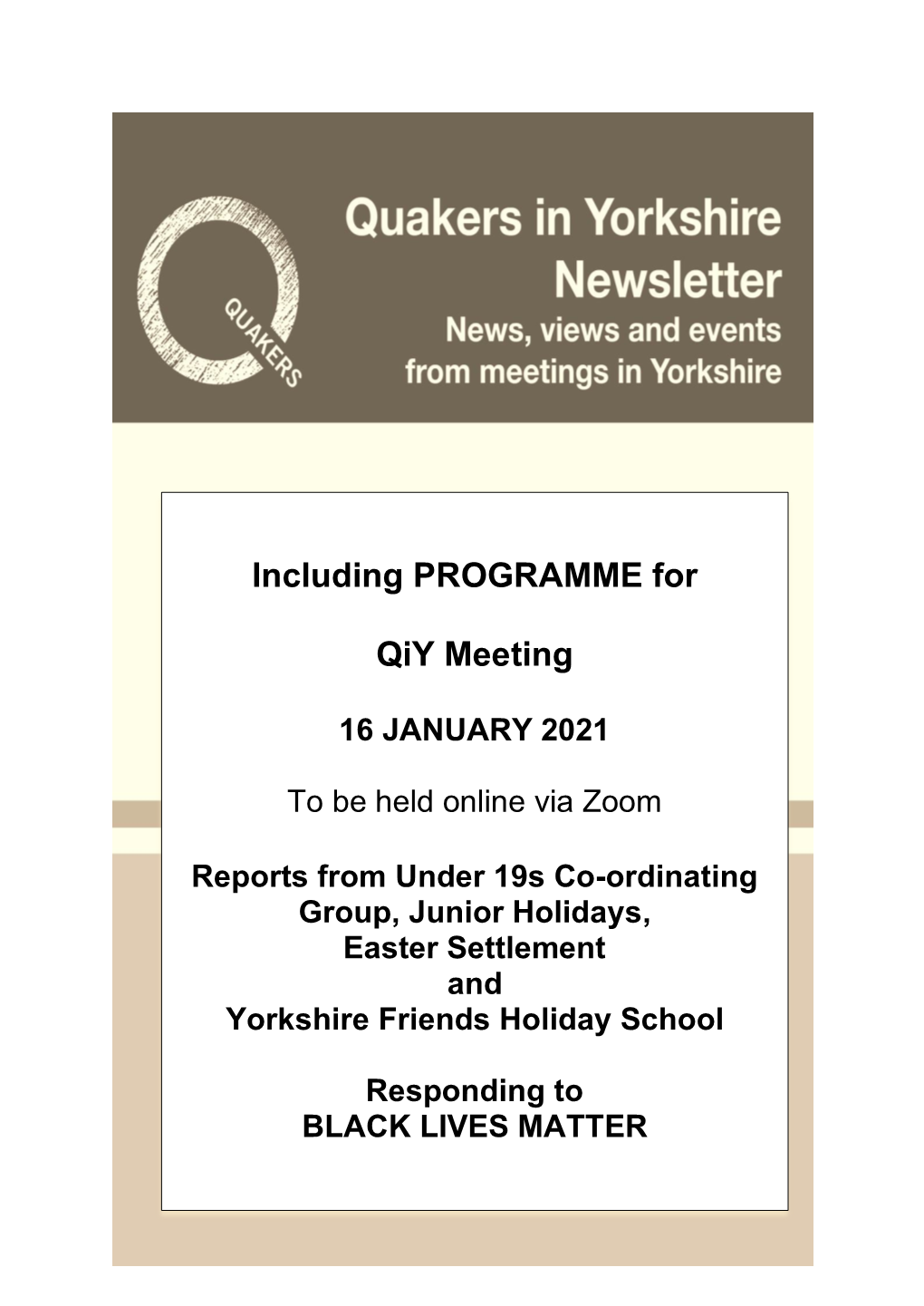 Including PROGRAMME for Qiy Meeting