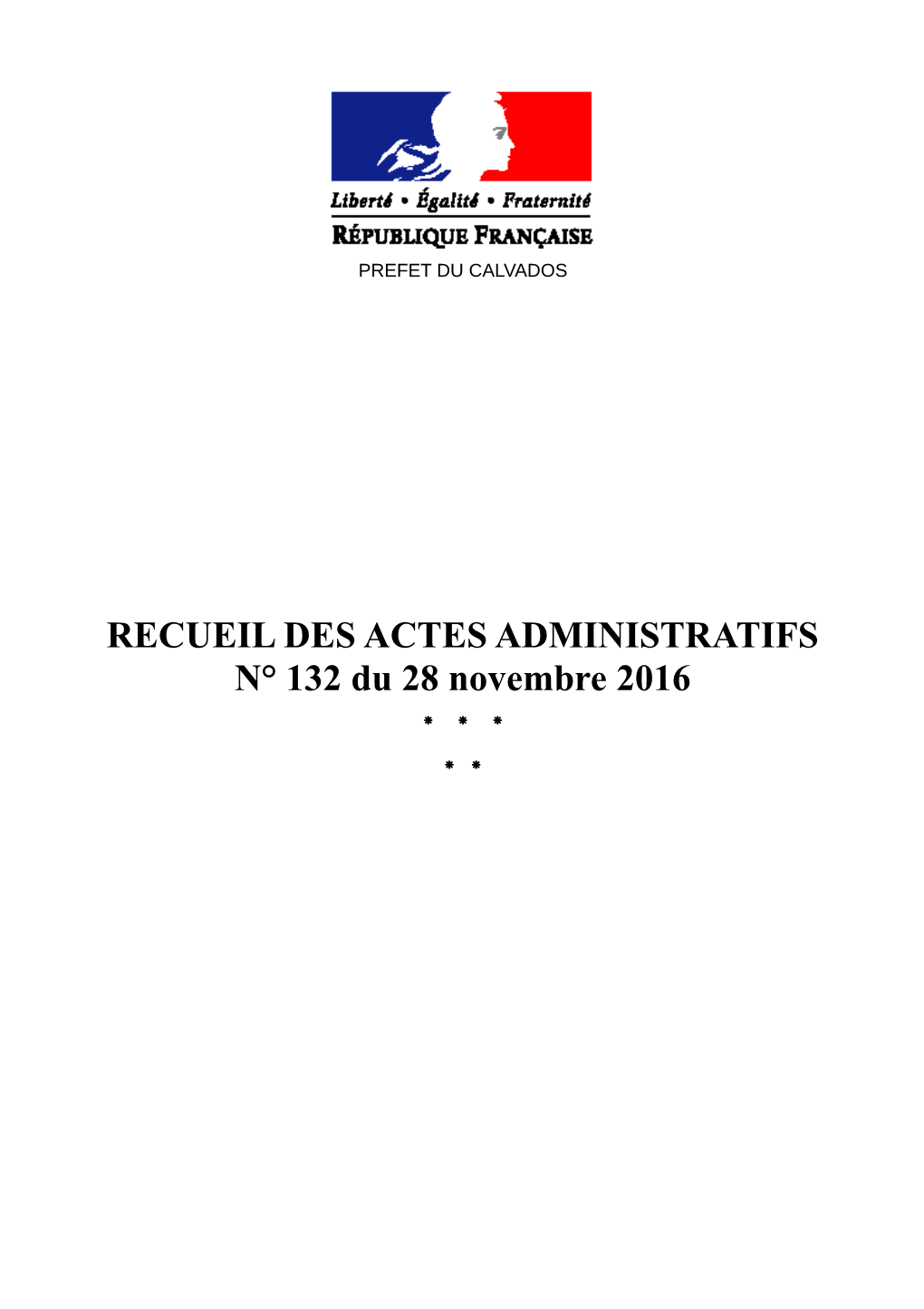 Recueil Des Actes Administratifs No 132 Du 28