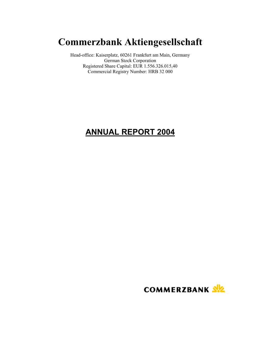 Commerzbank Aktiengesellschaft