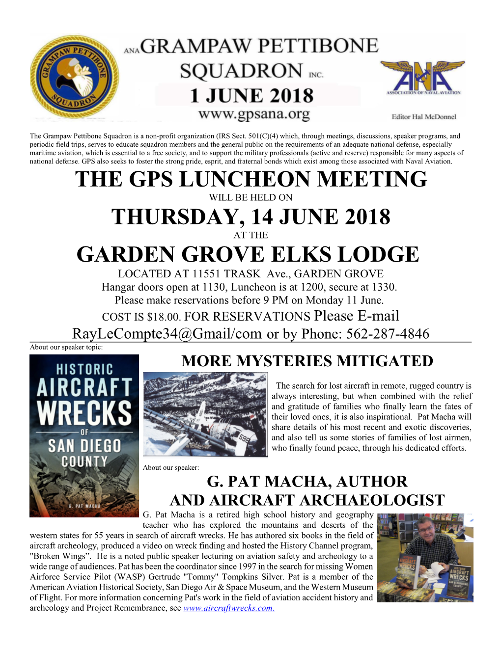 The Gps Luncheon Meeting Thursday, 14 June 2018