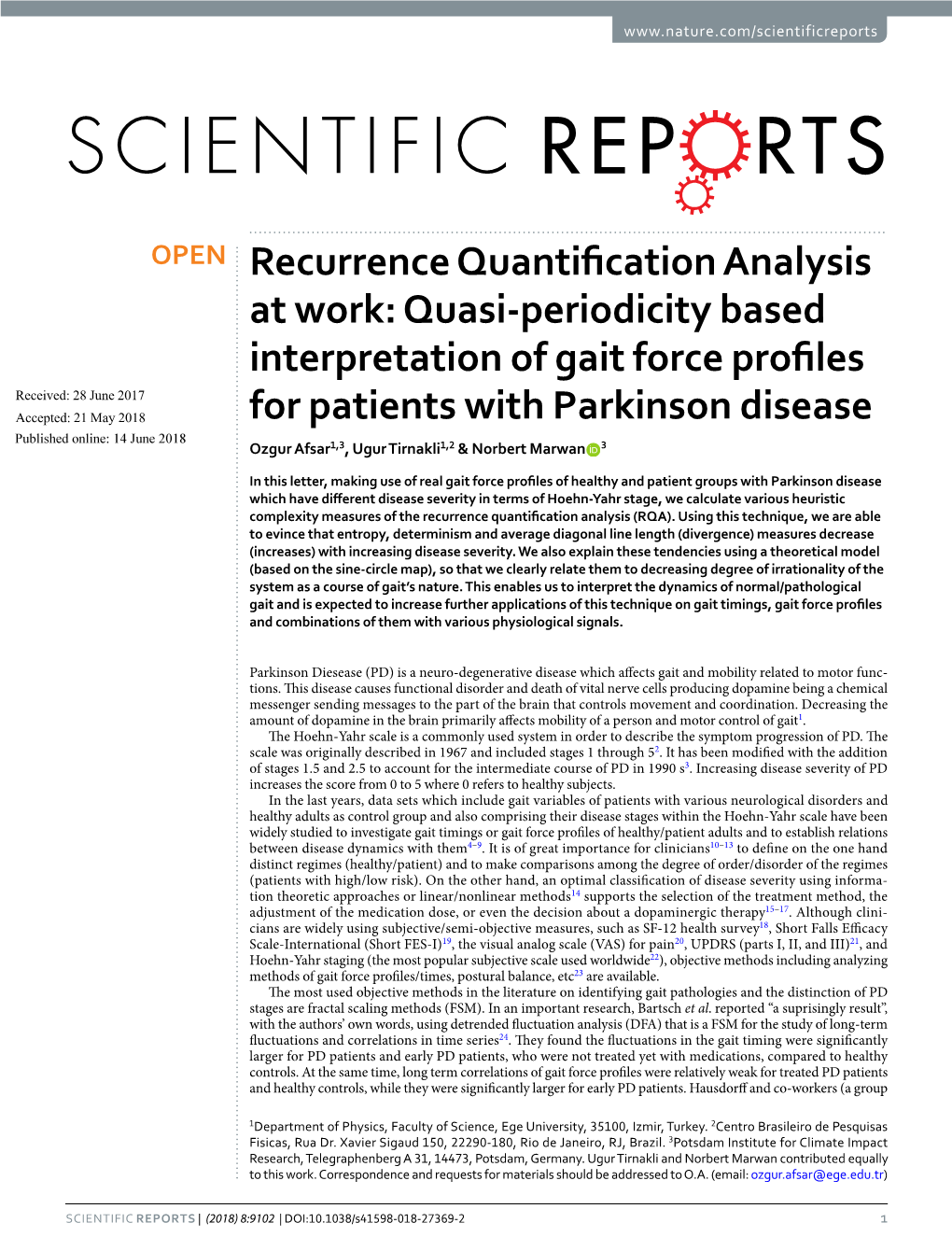 Recurrence Quantification Analysis at Work: Quasi-Periodicity Based