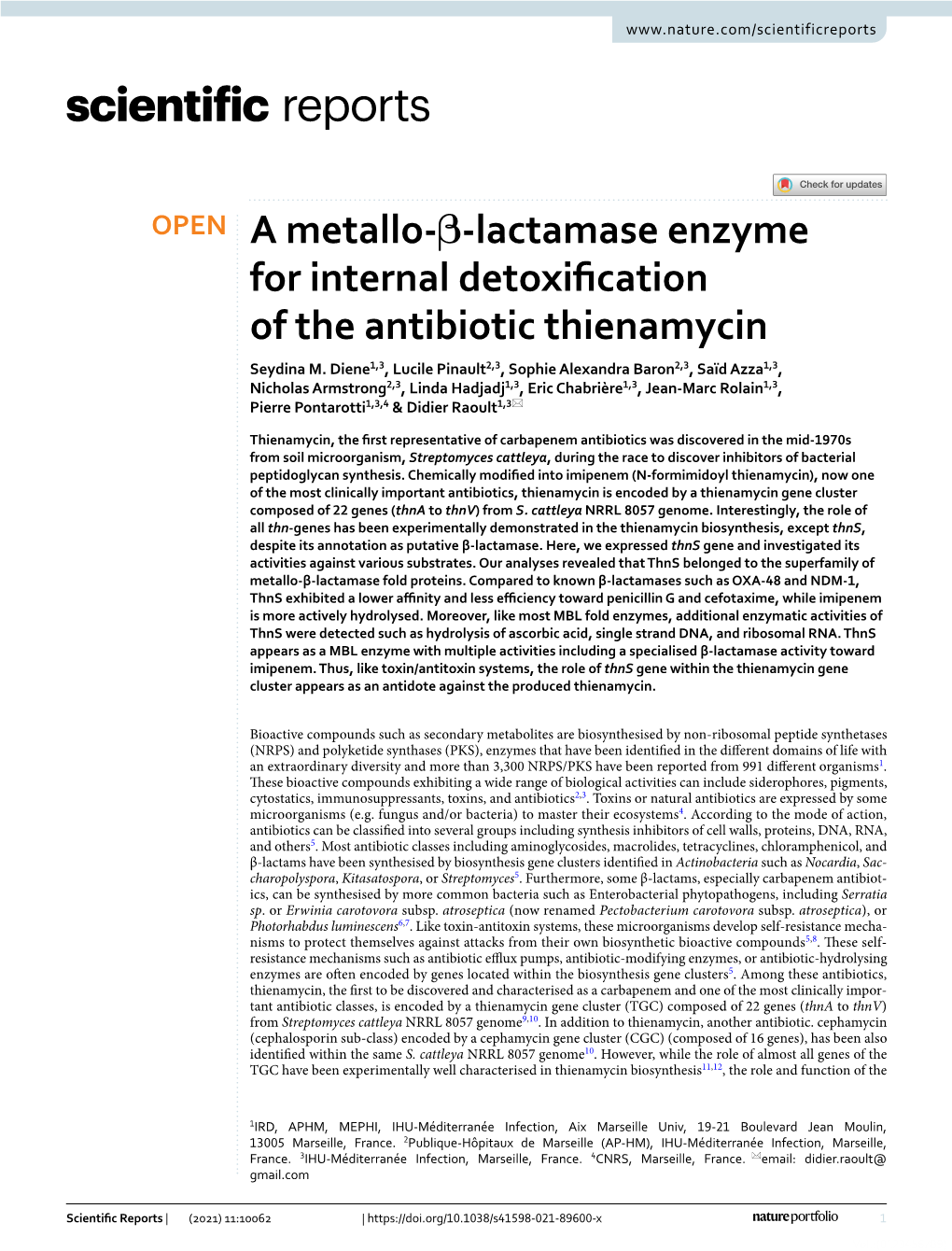 A Metallo-Β-Lactamase Enzyme for Internal Detoxification of The