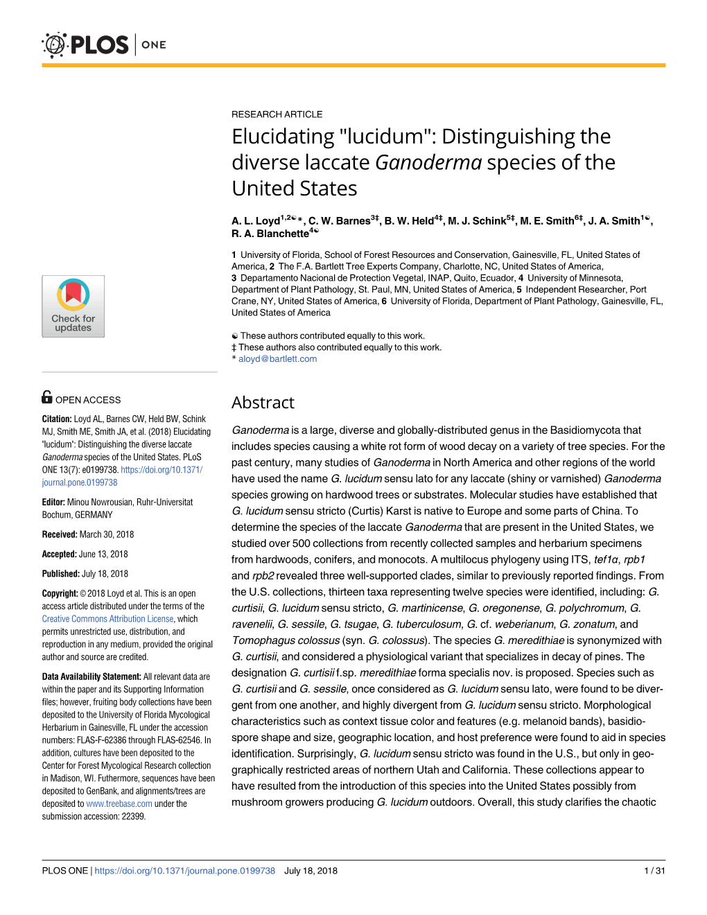 Distinguishing the Diverse Laccate Ganoderma Species of the United States