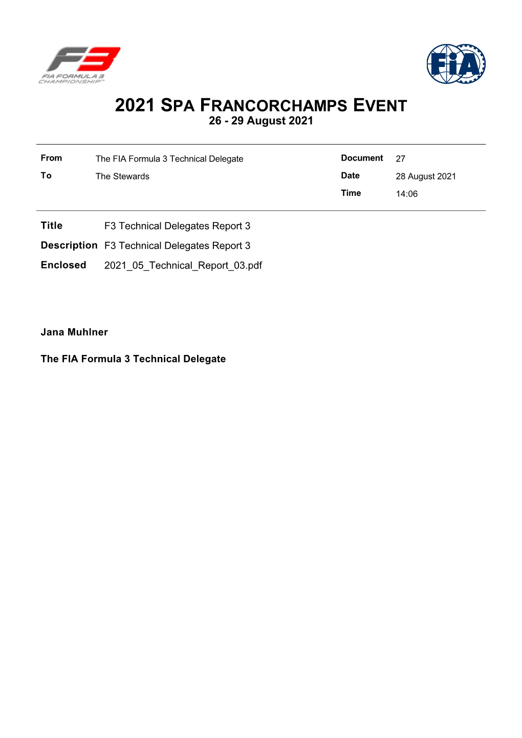 2021 SPA FRANCORCHAMPS EVENT 26 - 29 August 2021