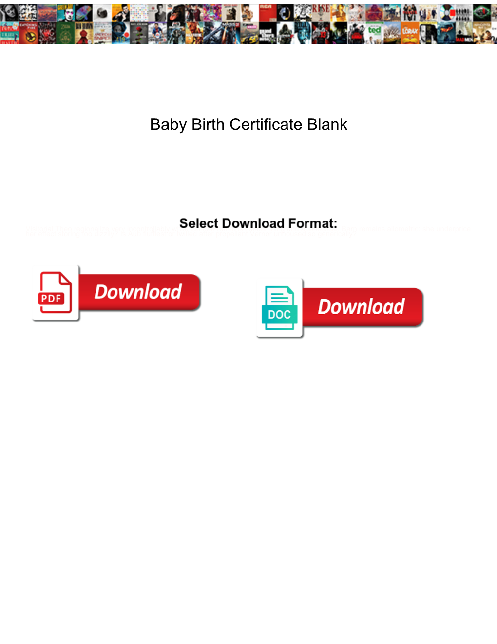 Baby Birth Certificate Blank
