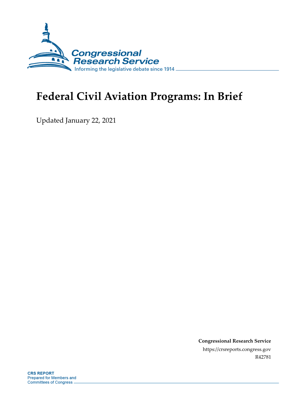 Federal Civil Aviation Programs: in Brief