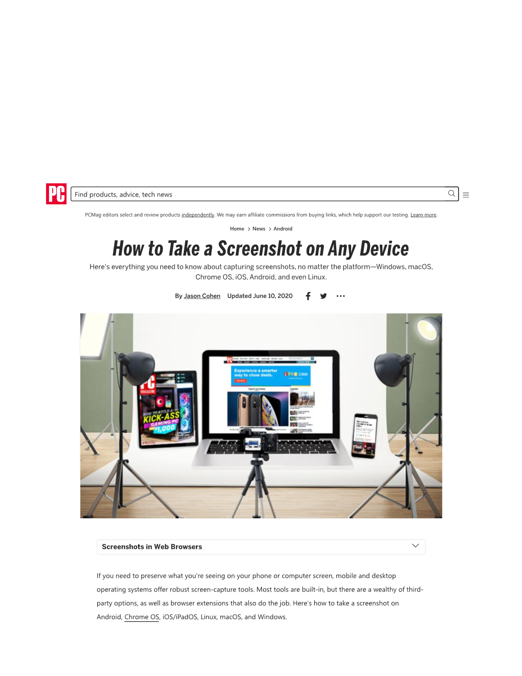 How to Take a Screenshot on Any Device | Pcmag