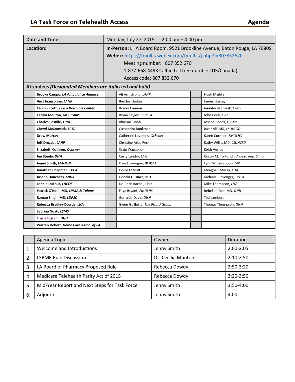 FMOHLS Meeting Agenda & Minutes s1