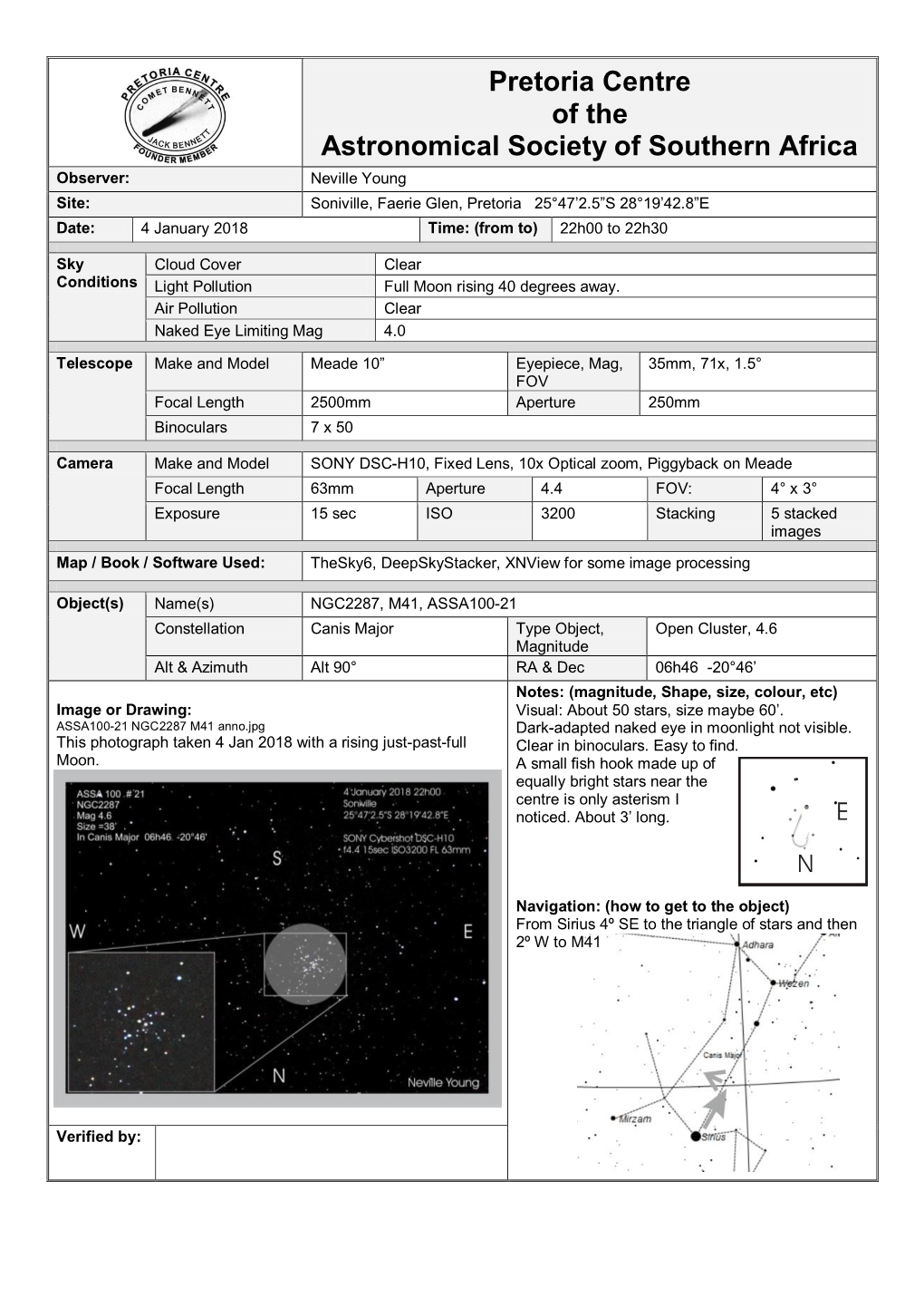 Observation Logsheet