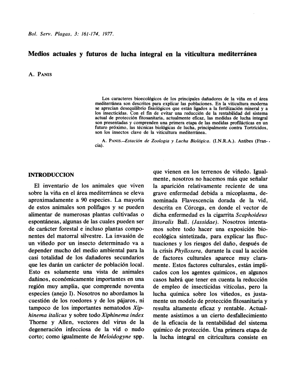 Medios Actuales Y Futuros De Lucha Integral En La Viticultura Mediterránea