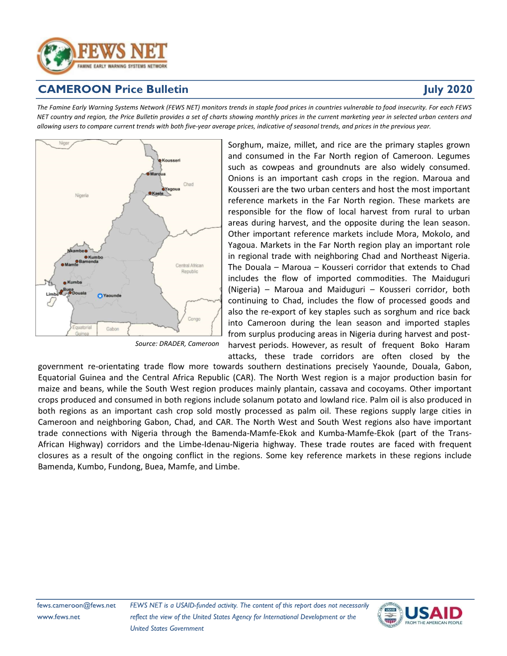 CAMEROON Price Bulletin July 2020