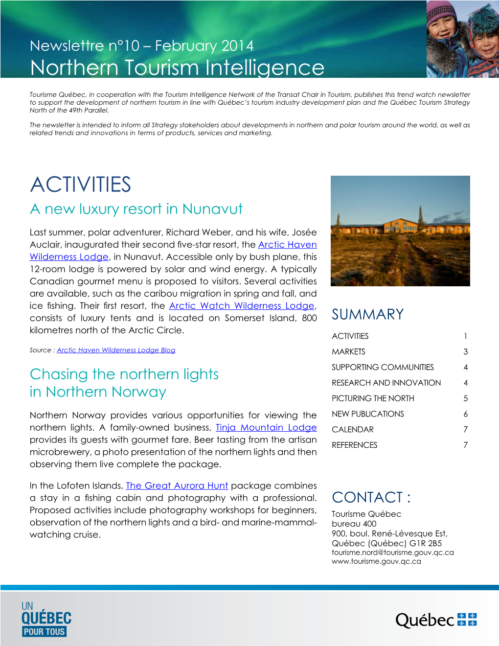 Northern Tourism Intelligence ACTIVITIES