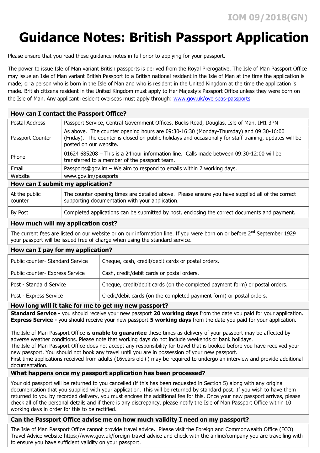 Guidance Notes: British Passport Application