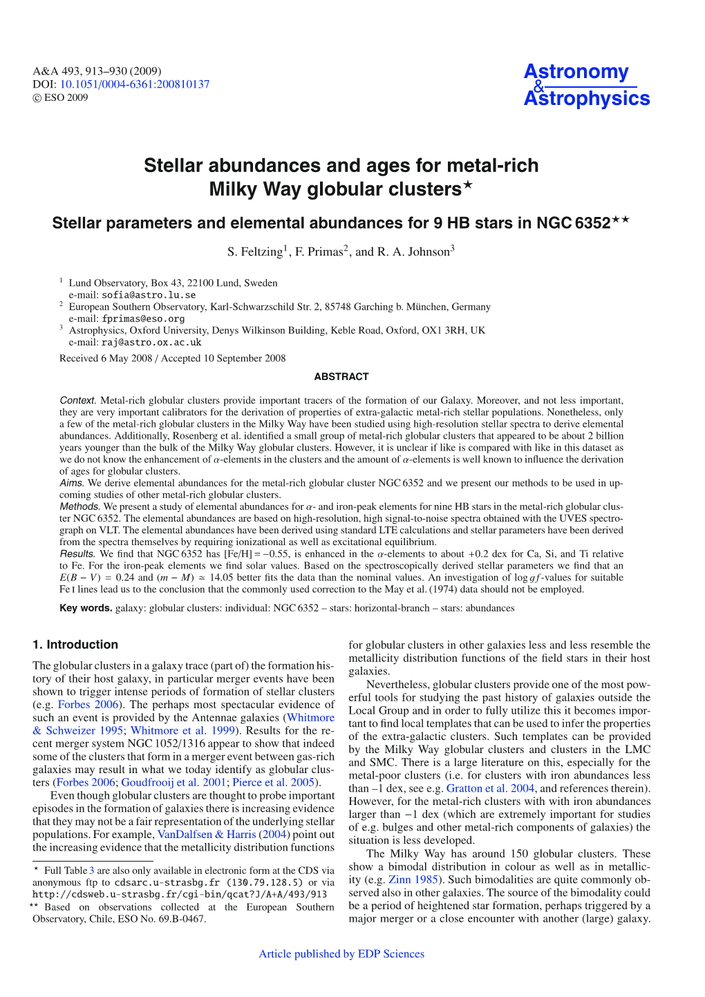 Stellar Abundances and Ages for Metal-Rich Milky Way Globular Clusters Stellar Parameters and Elemental Abundances for 9 HB Stars in NGC 6352