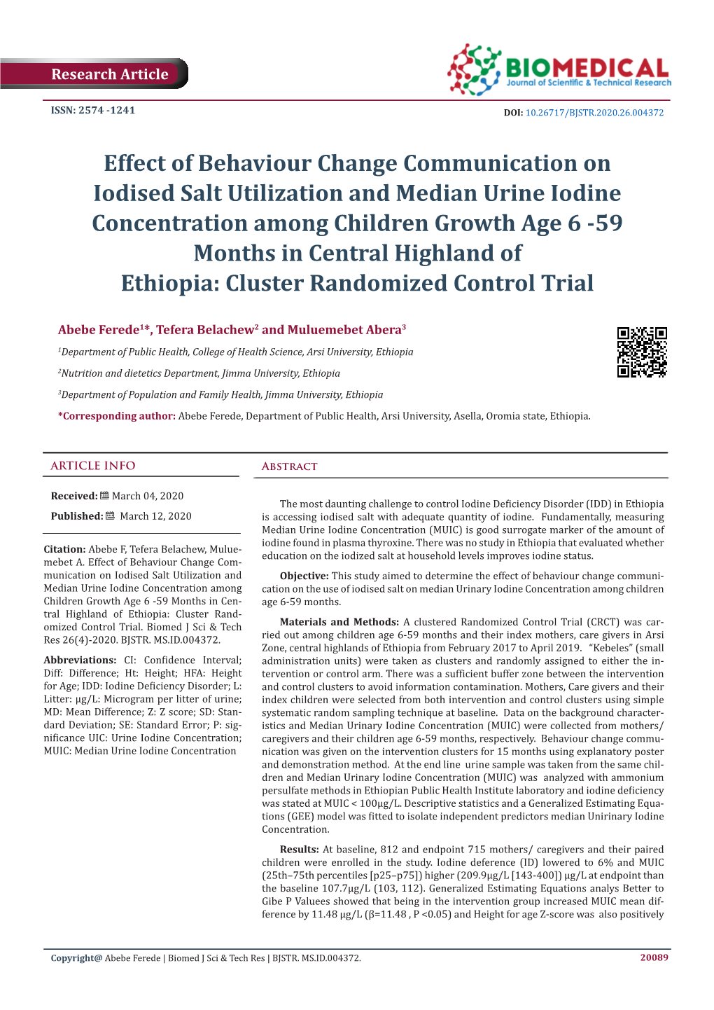 Effect of Behaviour Change Communication on Iodised Salt