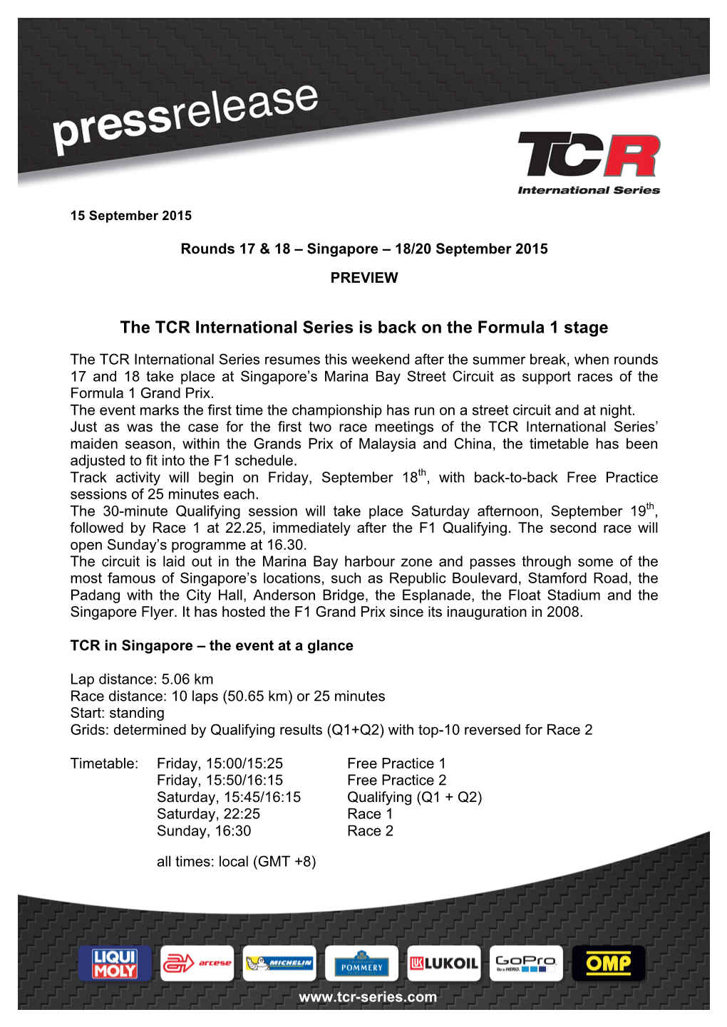 The TCR International Series Is Back on the Formula 1 Stage