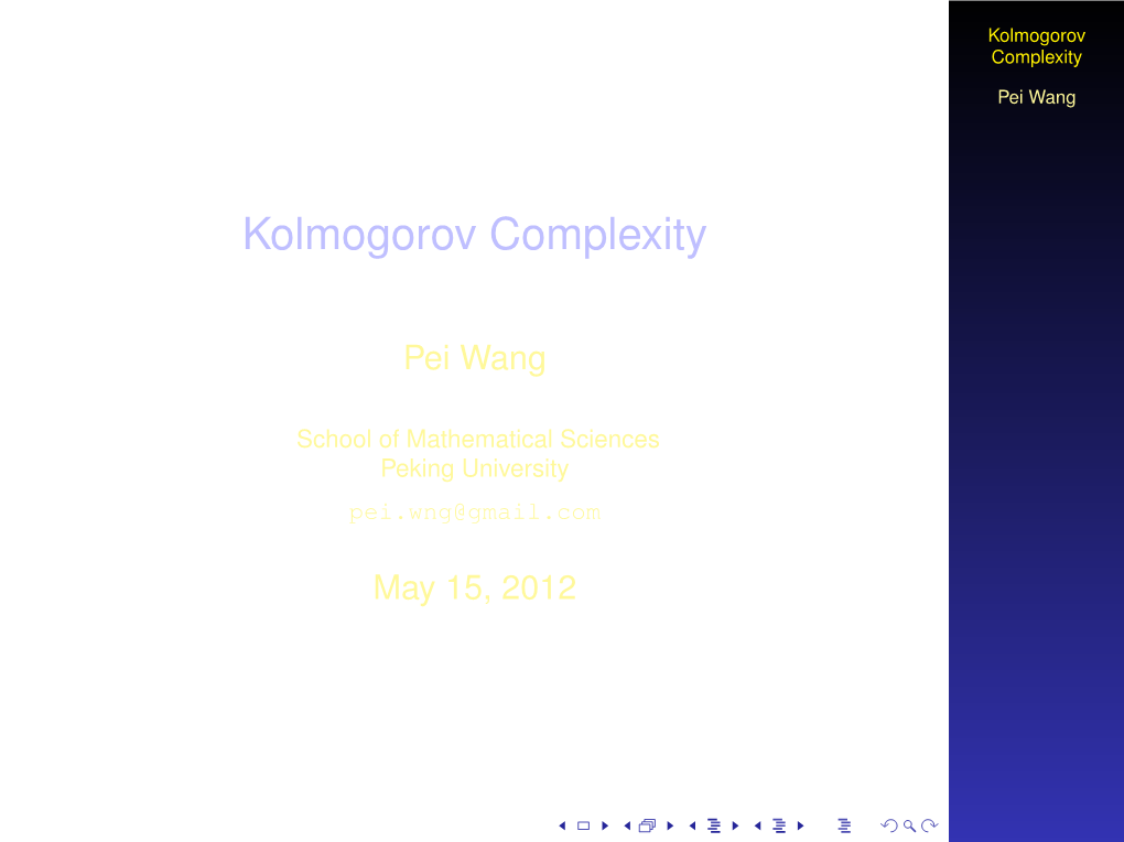 Kolmogorov Complexity