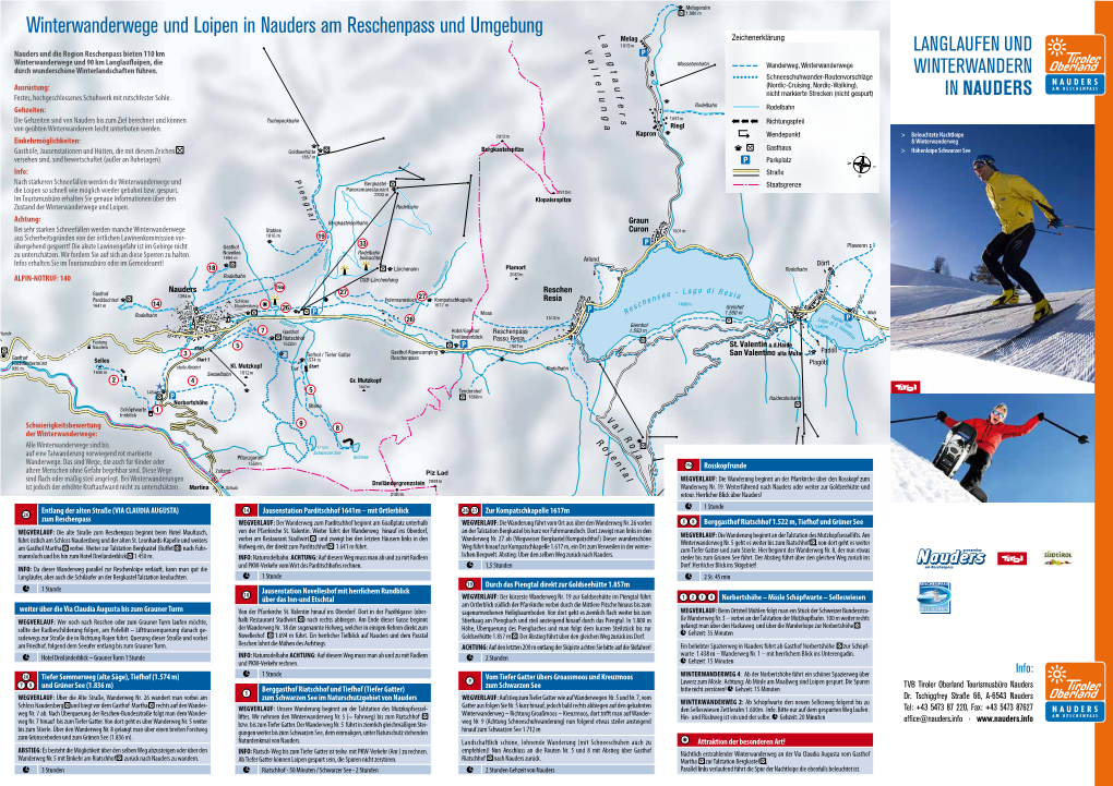 Winterwanderwege Und Loipen in Nauders Am Reschenpass Und Umgebung