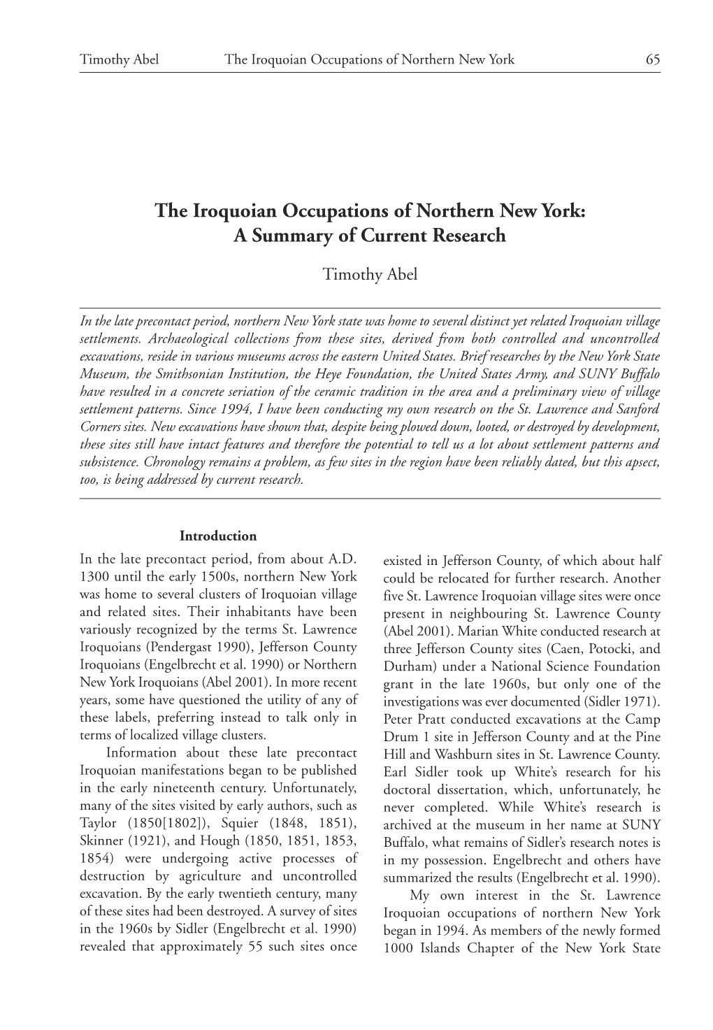 The Iroquoian Occupations of Northern New York 65