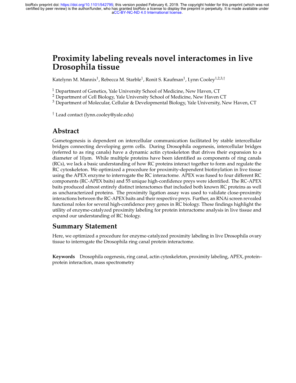 Proximity Labeling Reveals Novel Interactomes in Live Drosophila Tissue