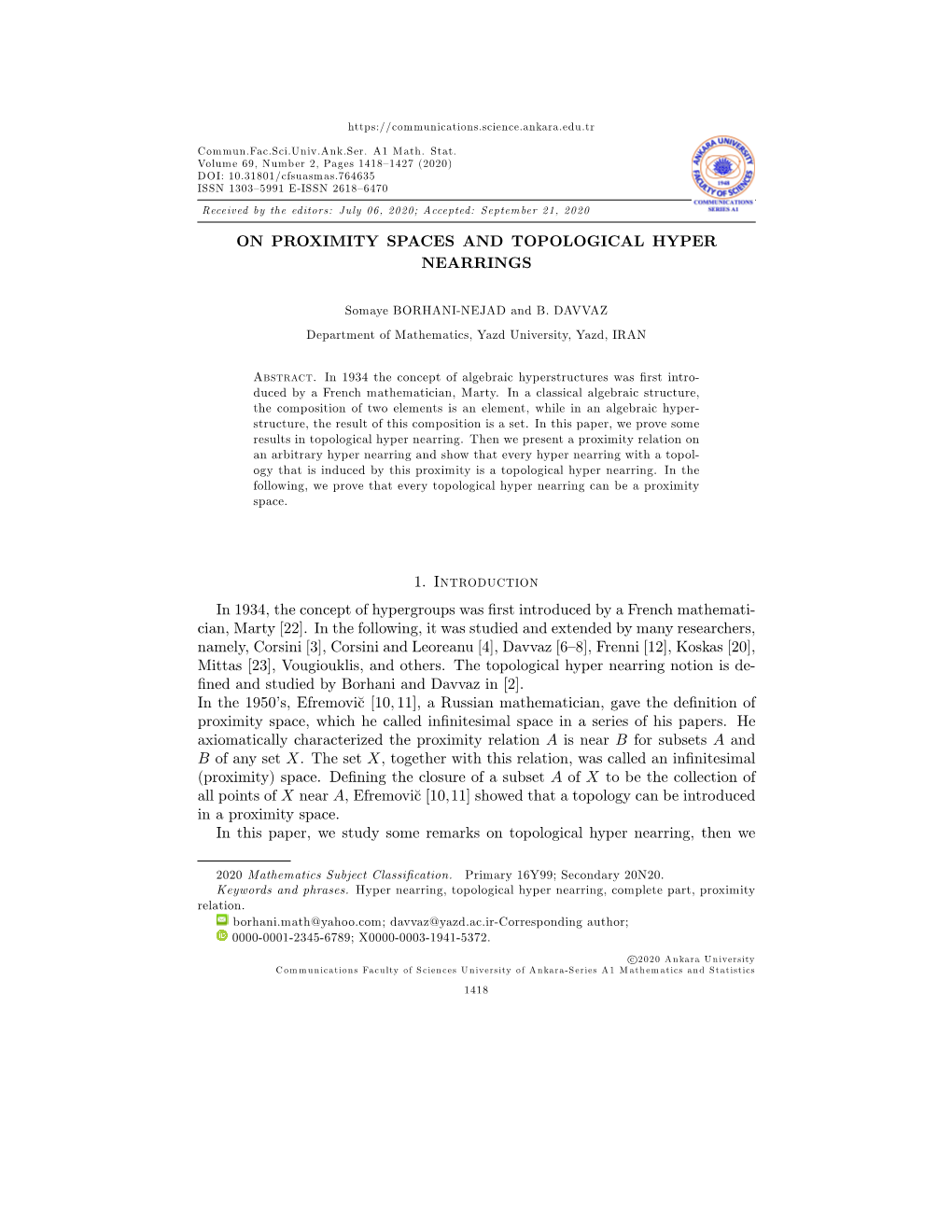 On Proximity Spaces and Topological Hyper Nearrings