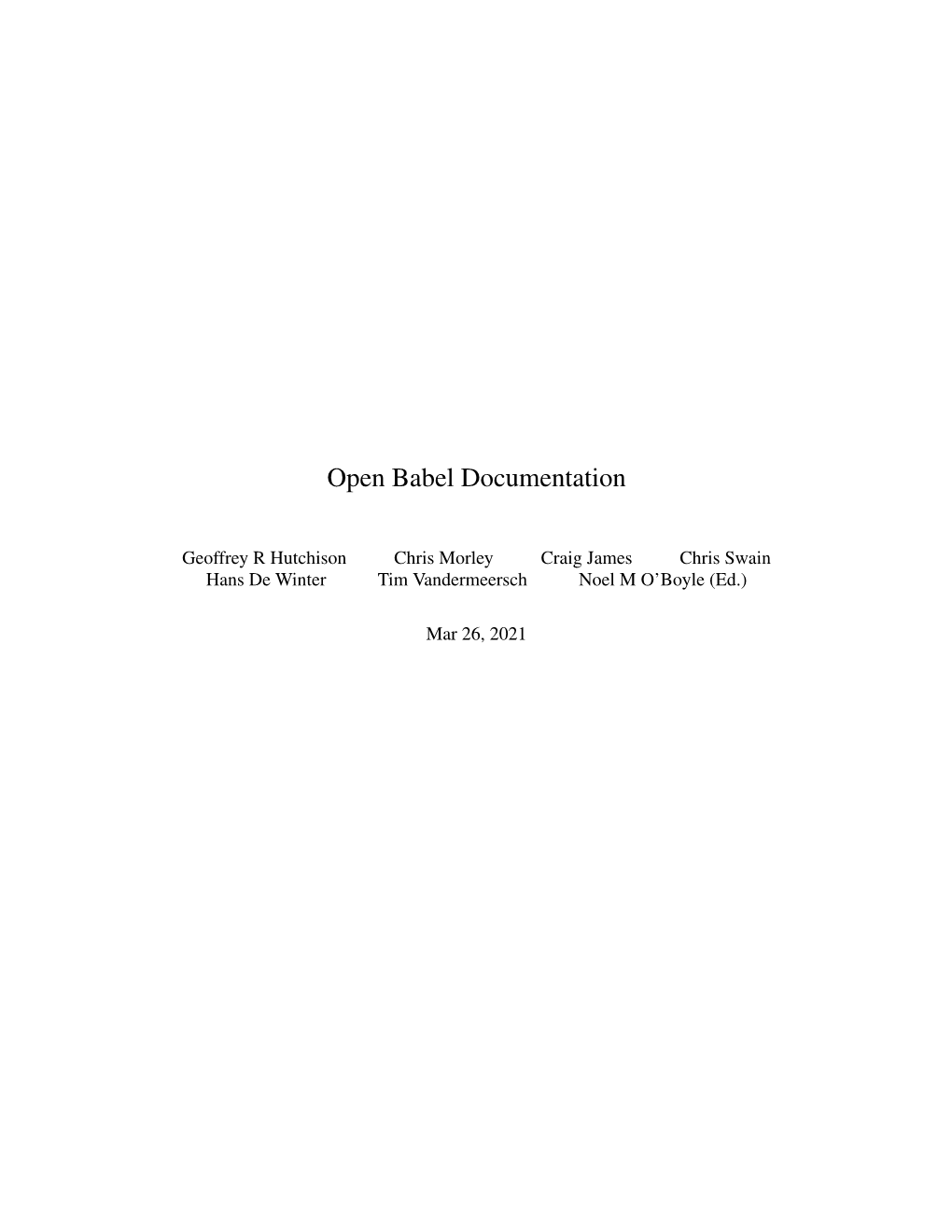 Open Babel Documentation