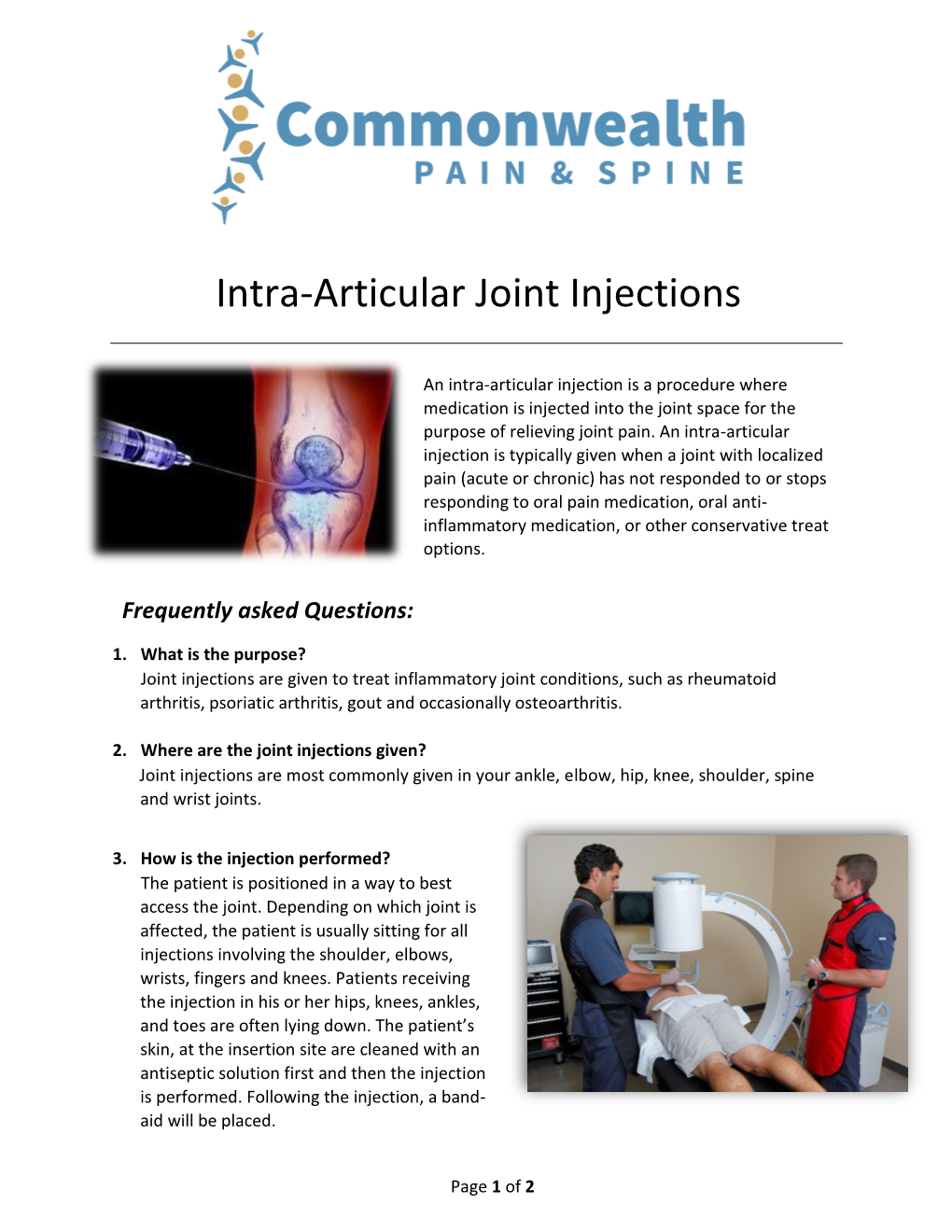 Intra-Articular Joint Injections