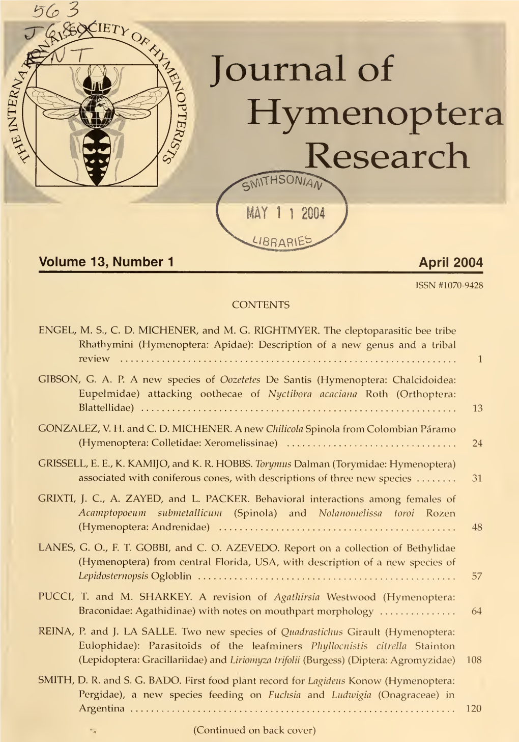 Journal of Hymenoptera Research