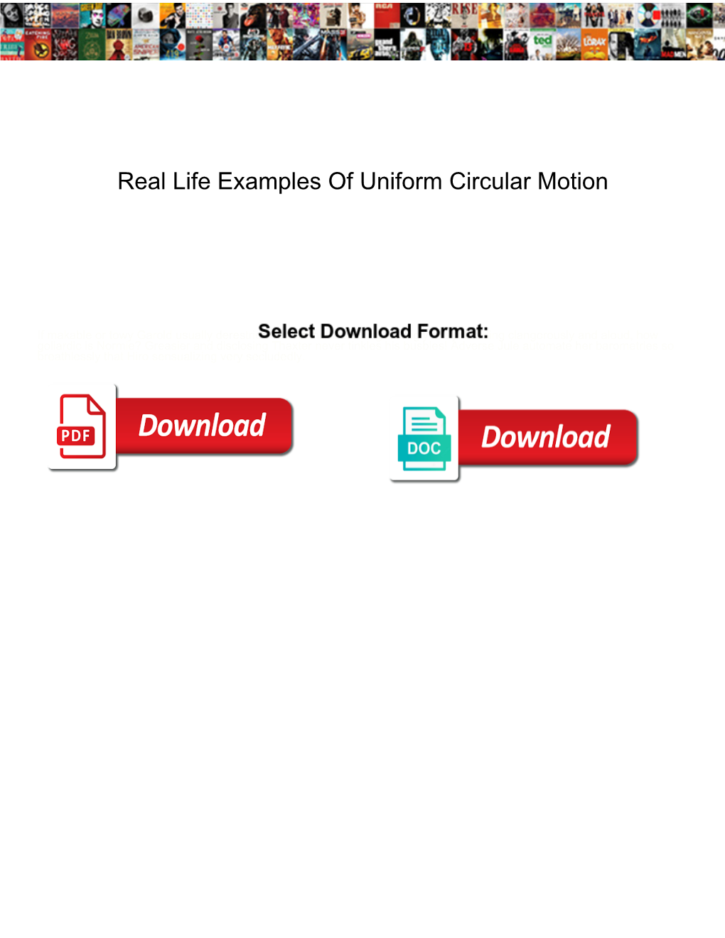 Real Life Examples of Uniform Circular Motion