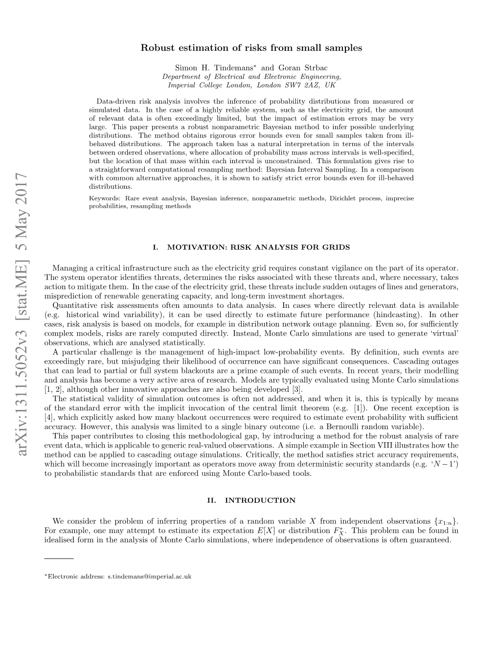 Robust Estimation of Risks from Small Samples