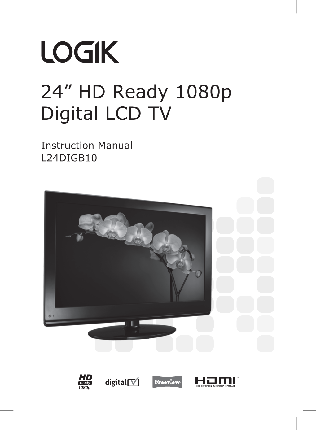 24” HD Ready 1080P Digital LCD TV