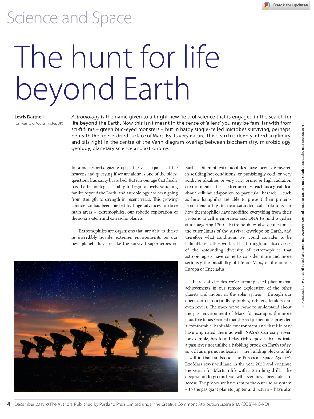 The Hunt for Life Beyond Earth