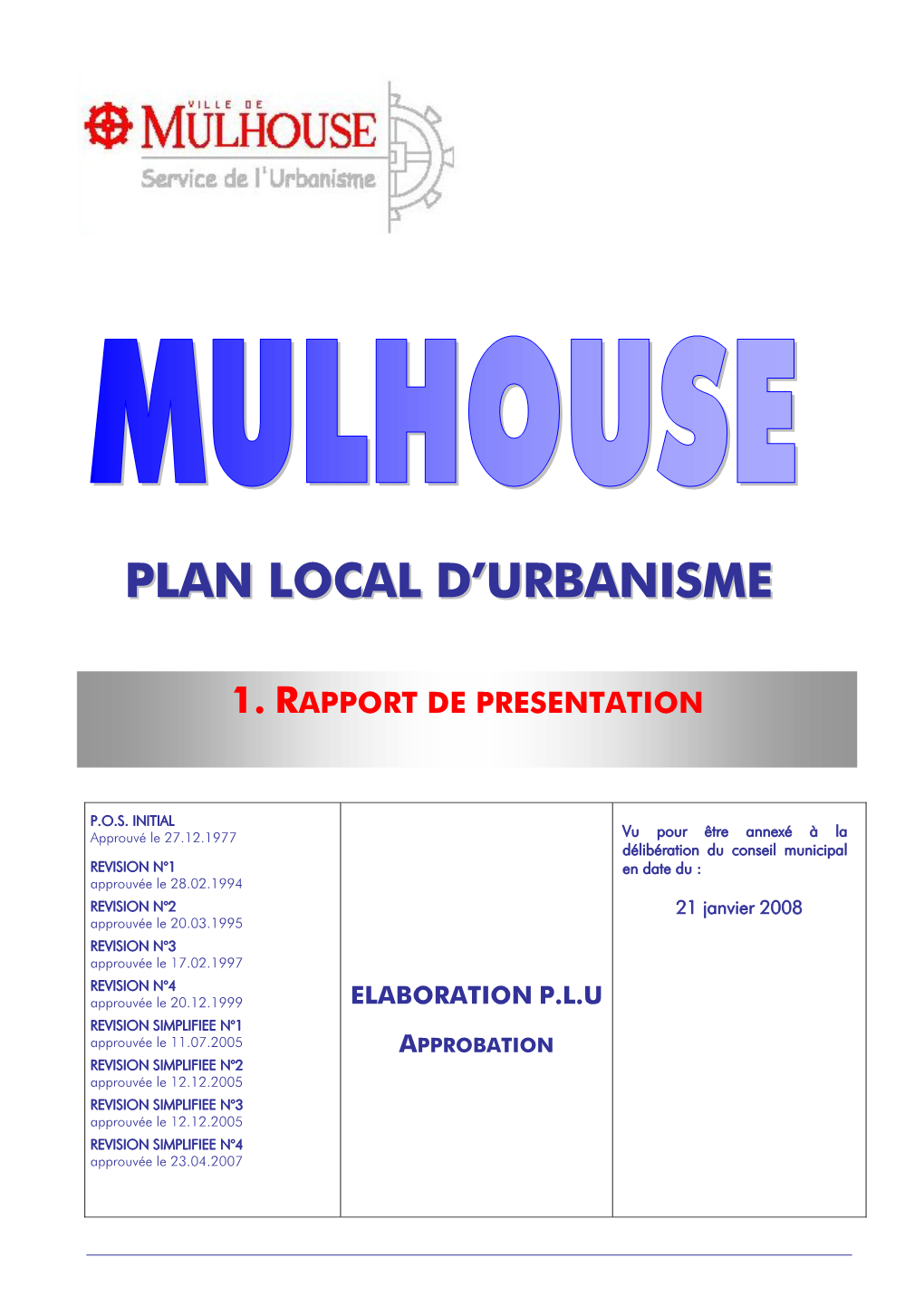 Plan Local D'urbanisme Rapport De Présentation 2