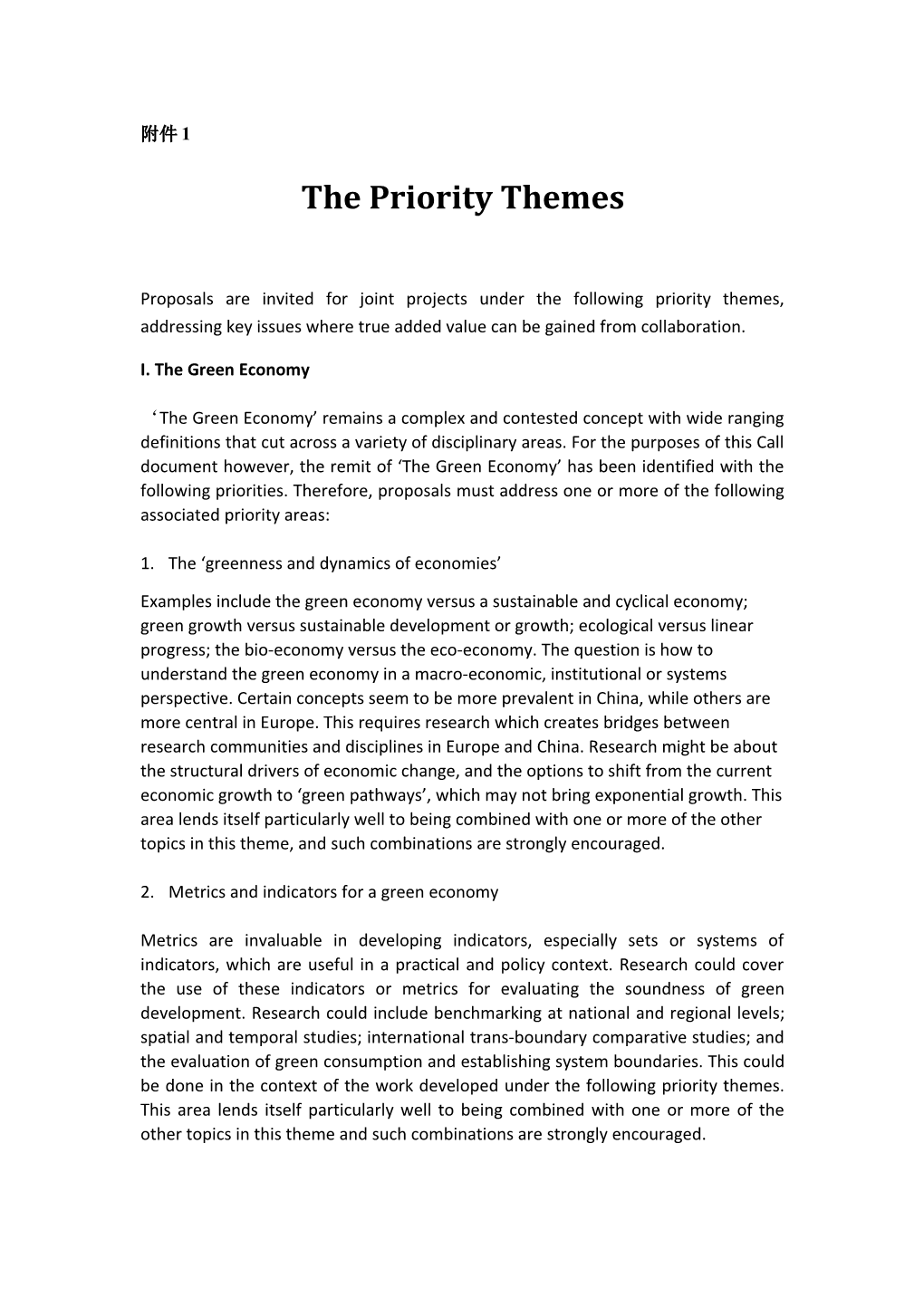 The Priority Themes