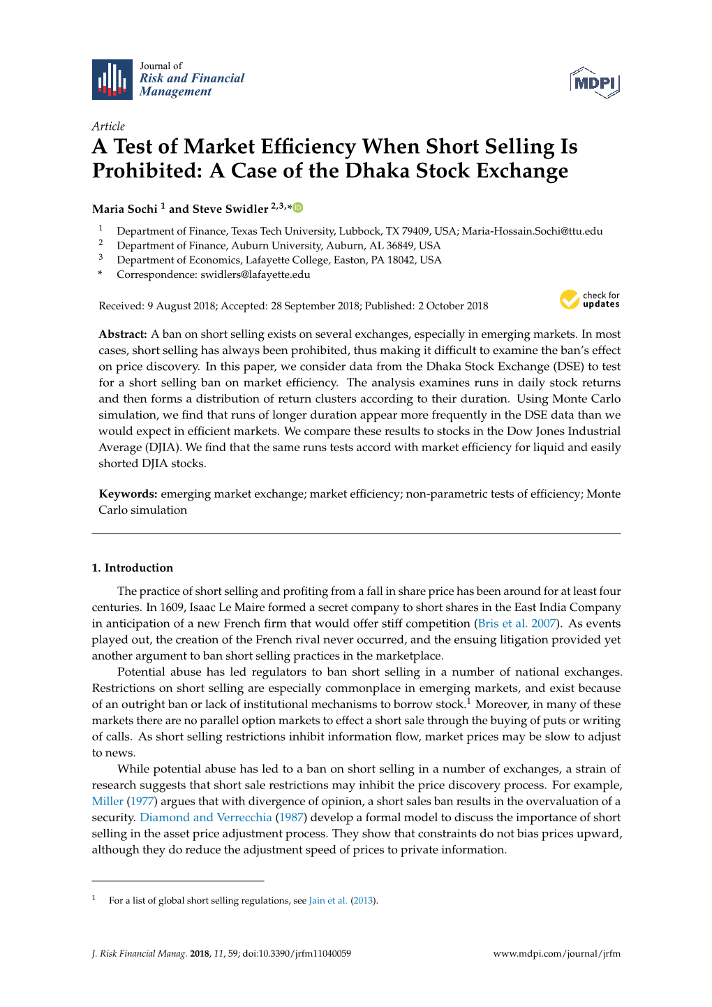 A Test of Market Efficiency When Short Selling Is Prohibited