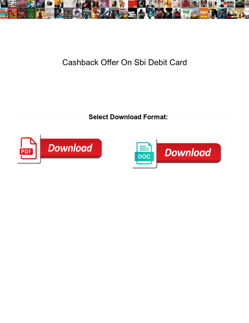 Cashback Offer on Sbi Debit Card