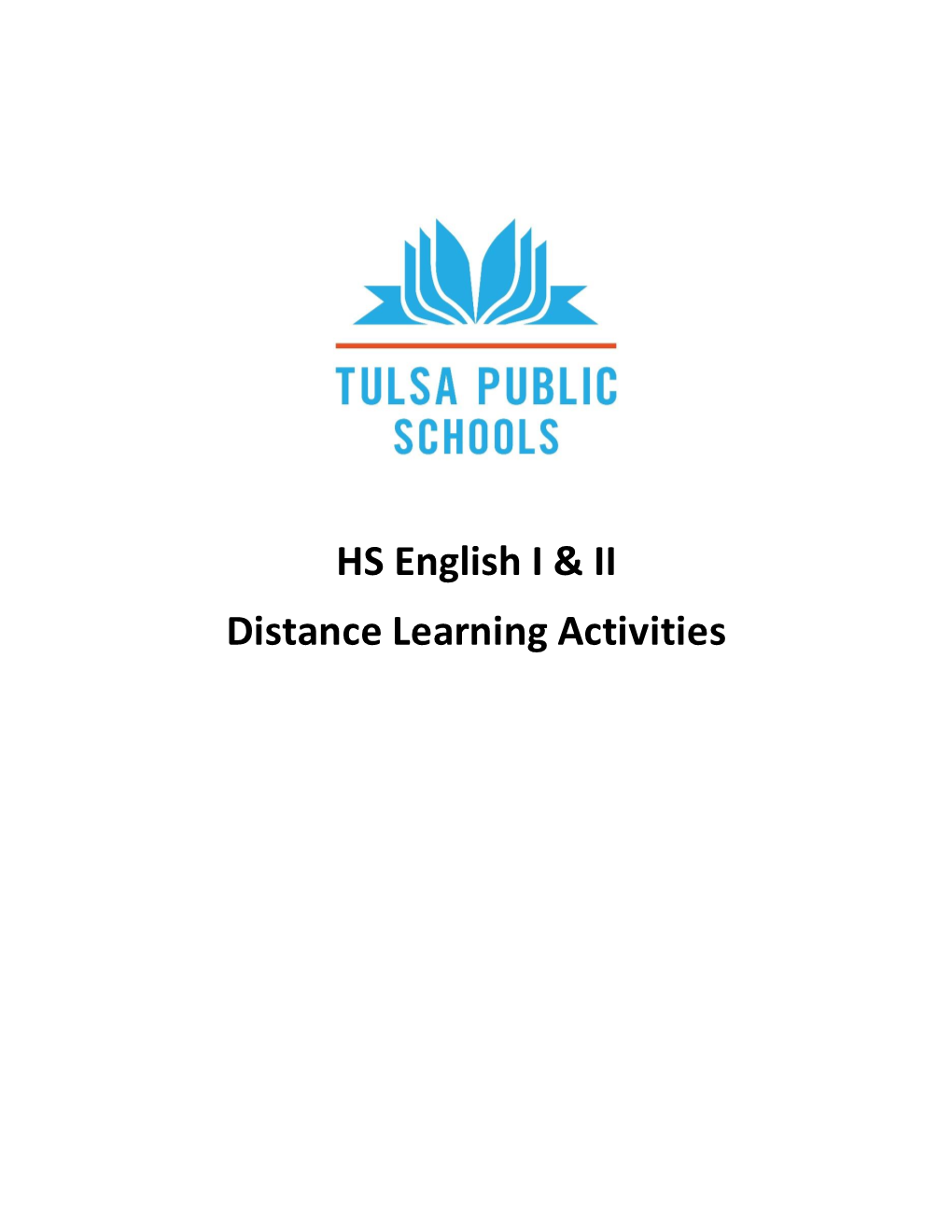 HS English I & II Distance Learning Activities