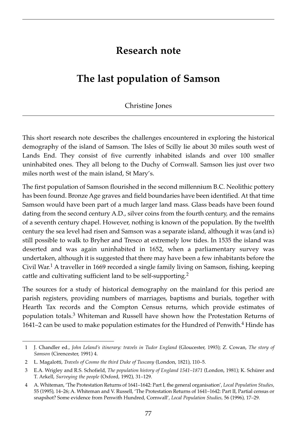 Research Note the Last Population of Samson