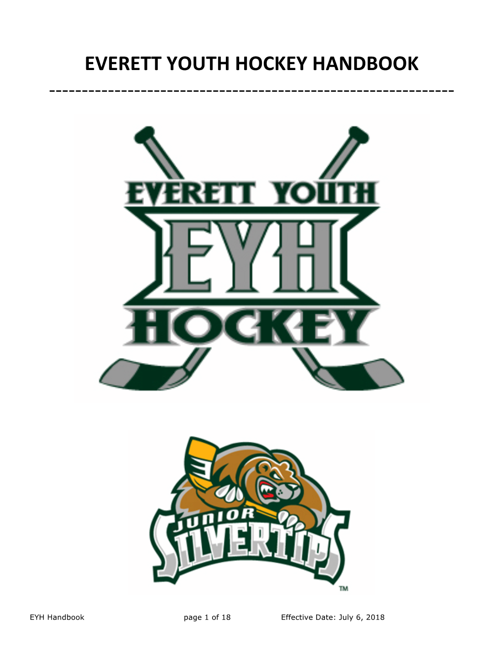 Everett Youth Hockey Handbook -‐-‐-‐-‐-‐-‐-‐-‐-‐-‐-‐-‐-‐