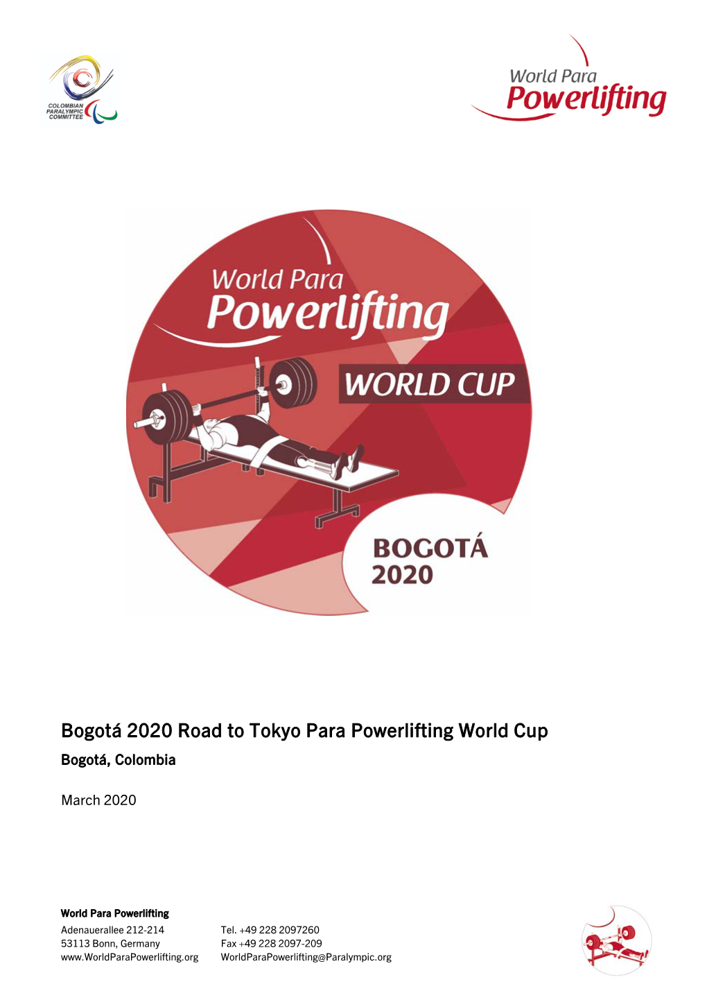 Bogotá 2020 Road to Tokyo Para Powerlifting World Cup Bogotá, Colombia