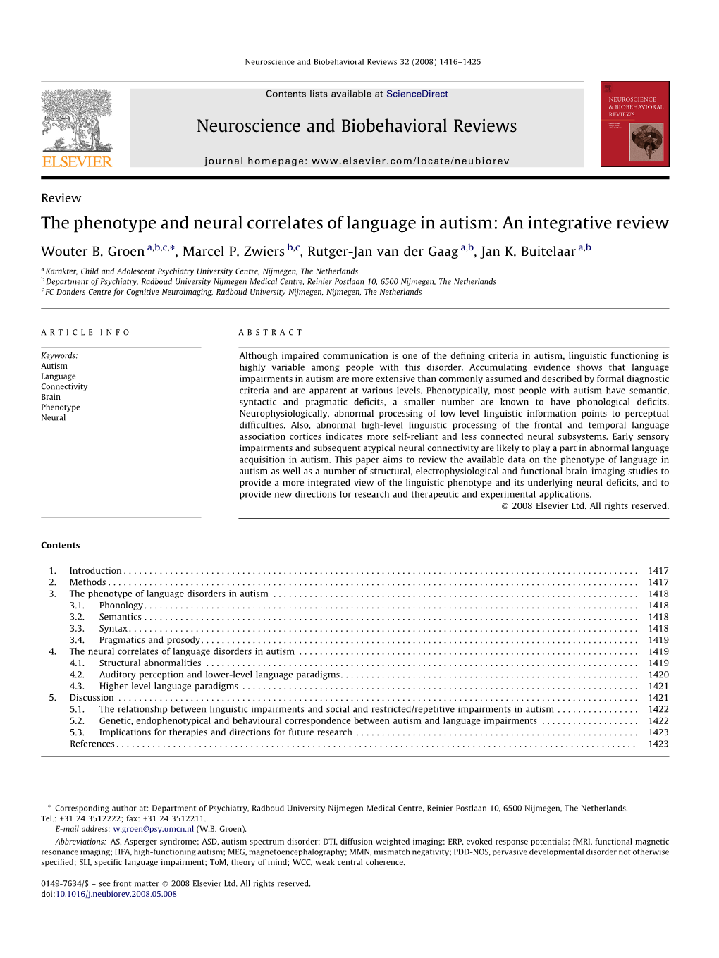 The Phenotype and Neural Correlates of Language in Autism: an Integrative Review