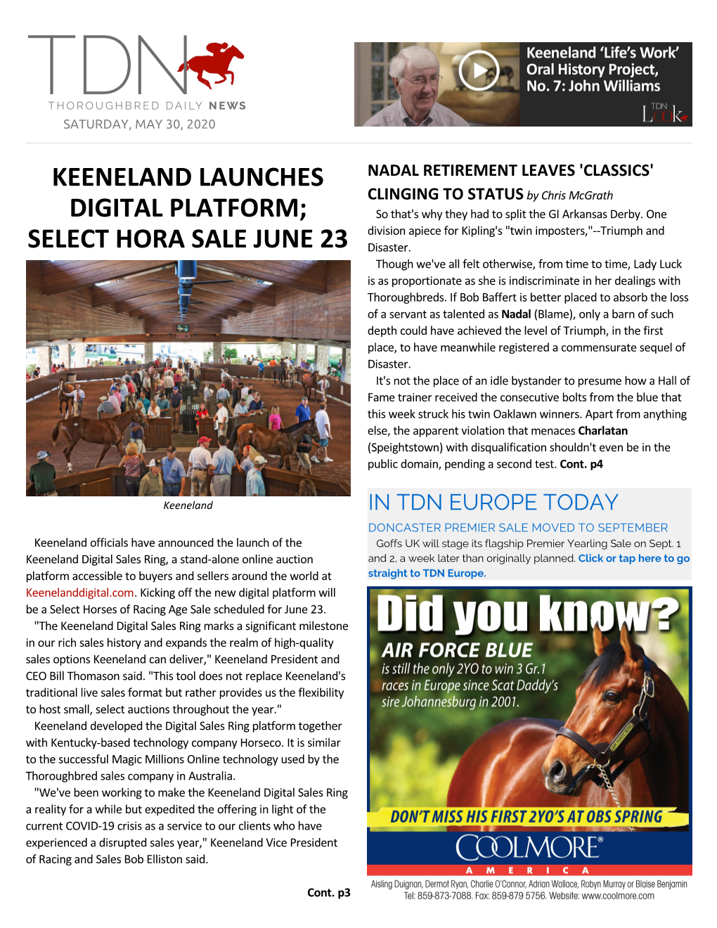 Keeneland Launches Digital Platform