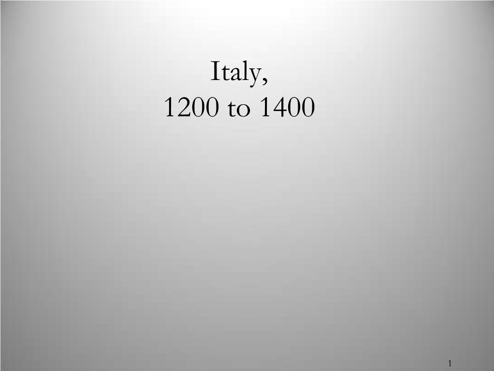 Italy, 1200 to 1400